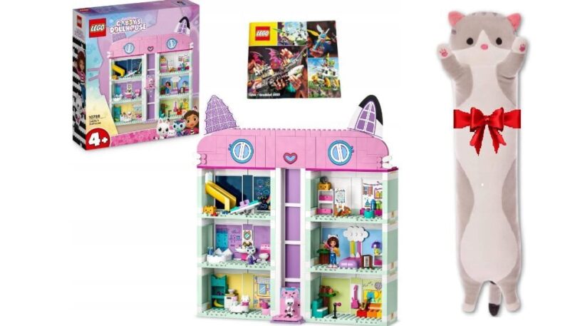 10788 LEGO Gabby's Dollhouse lėlių namas ir pliušinė pagalvė Katė, 50 cm