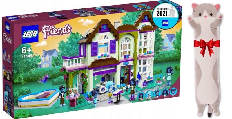 41449 LEGO Friends Andrea šeimos namai ir pliušinė pagalvė Katė