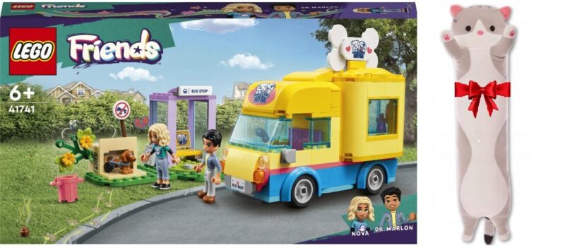 41741 LEGO® Friends šunų gelbėjimo furgonas ir pliušinė pagalvė Katė