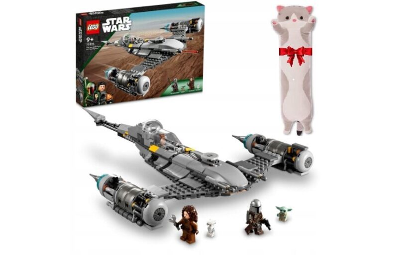 75325 LEGO® Star Wars Mandaloriečių naikintuvas N-1, 412 dal. ir dovana pagalvė Katė, 50 cm