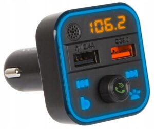 Bluetooth FM siųstuvas QC RGB įkroviklis, laisvų rankų funkciją