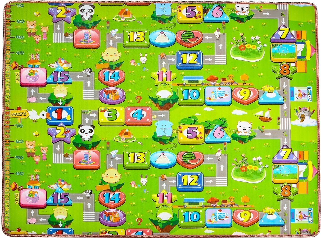 dvipusiszaidimukilimelislinksmigyvunai180x150cm95107kainareference2jpg belsilt Dvipusis žaidimų kilimėlis Linksmi Gyvūnai 180x150 cm belsilt