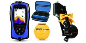 Echolotas Etuso Lucky Echosounder ir Etuso Fishfinder dėklas