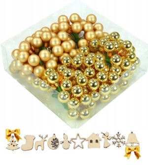 Eglutės kalėdiniai žaislai Springos, 2 cm, 144 vnt. - belsi.lt