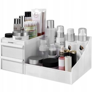 Elegantiškas kosmetikos organizatorius baltas modernus dizainas