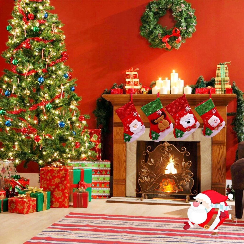 kaledinespakabinamoskojines4vntb429epigiaureference2jpg belsilt Kalėdinės pakabinamos kojinės 4 vnt šventinė dekoracija