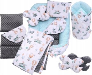 Kūdikio lizdelis su priedais Babymam, mėlynas, 0-24 mėn