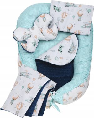 Kūdikio lizdelis su priedais, mėlynas