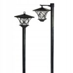 LED Saulės sodo lempa 138 cm juoda