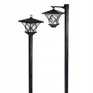 LED Saulės sodo lempa 138 cm juoda | IP44 atspari lauko lempa