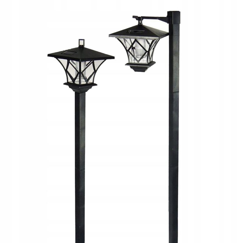 LED Saulės sodo lempa 138 cm juoda