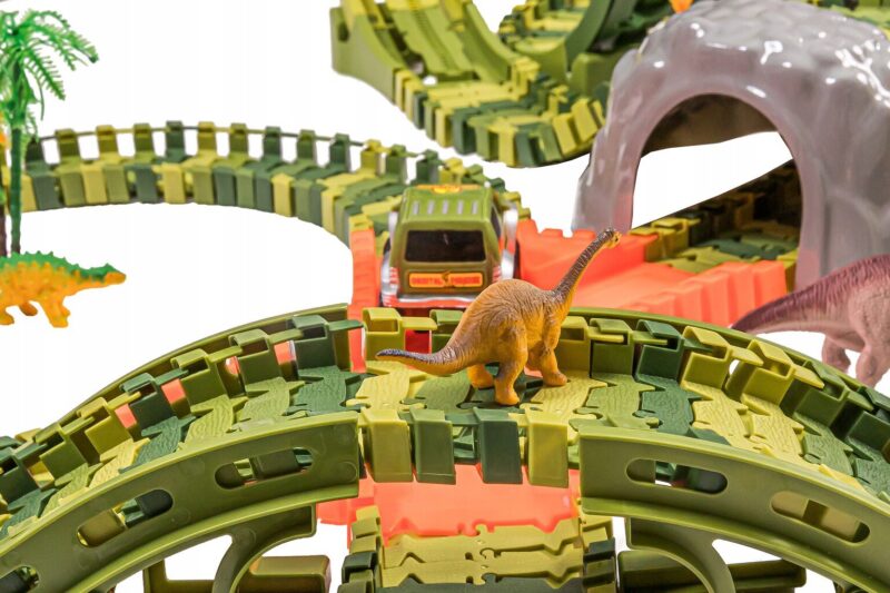 Mega lenktynių trasa 2 x 360 ° Loop Dino World Track 260 el. - Image 3