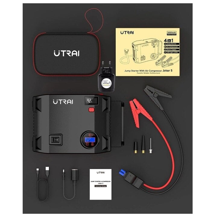 powerbankjumpstarterboosterkompresoriuspaleidejasa37bauzsakytireference2jpg  belsilt POWER BANK JUMP STARTER BOOSTER KOMPRESORIUS PALEIDEJAS 24000mAh LED