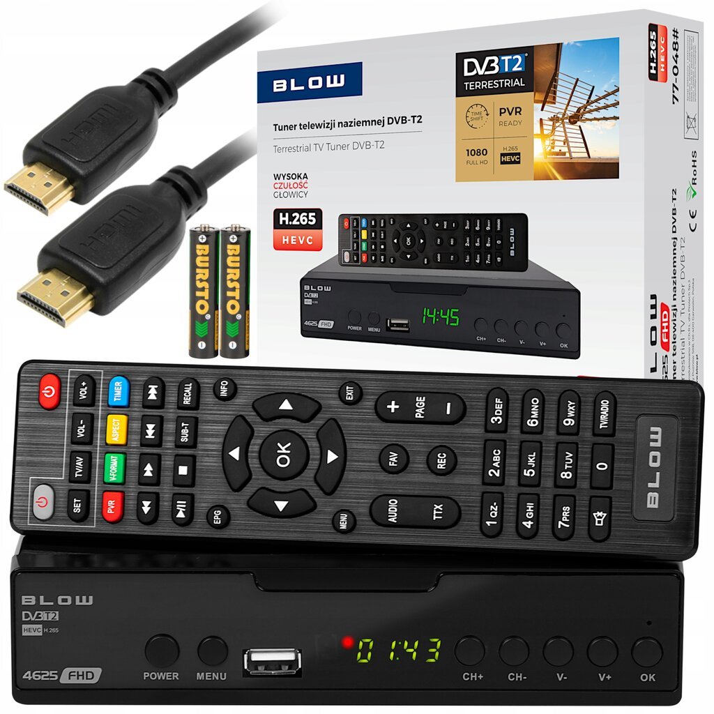 skaitmeninestelevizijosdekoderisdvbtdvbt2d5984kainareference2jpg  belsilt Televizijos imtuvas Blow 4625FHD su Full HD ir PVR funkcija