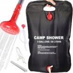 Turistinė 20L sulankstoma pakabinama vandens talpa dušas juodas