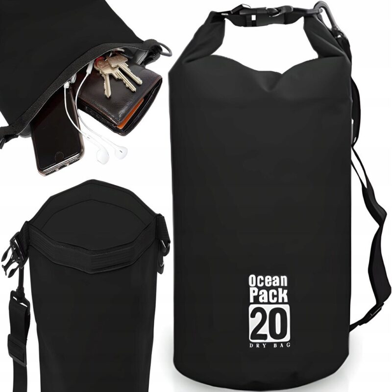 Vandeniui atsparus krepšys OceanPack, 20l, juodas - Image 4