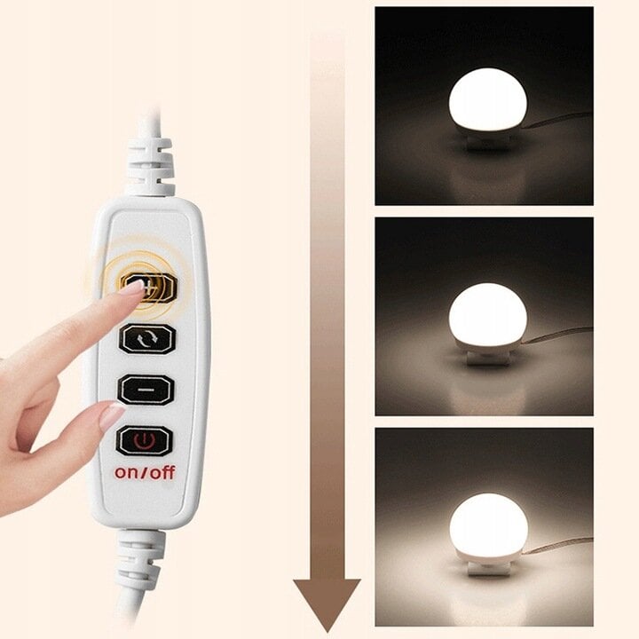 veidrodzioapsvietimasmakiazui4w5v2msiltai00801pirktireference2jpg  belsilt LED veidrodžio apšvietimas makiažui 4W 5V 2m šiltai baltas