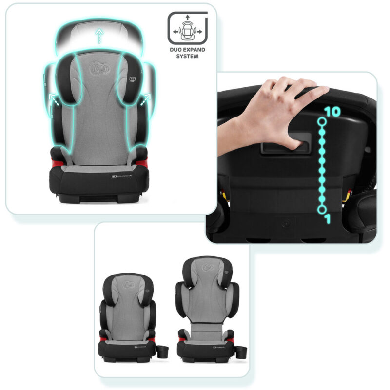 Automobilinė kėdutė KinderKraft Unity ISOFIX, 15-36 kg, grey - Image 12