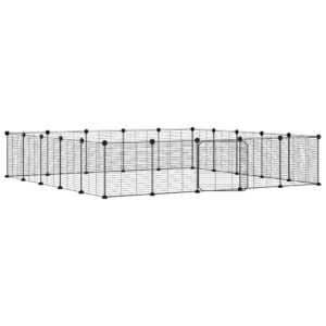 Juodas 20 segmentų augintinių narvas, 35x35 cm iš plieno