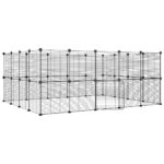 Juodas 36 segmentų augintinių narvas 35x35 cm iš plieno