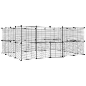 Juodas 36 segmentų plieninis augintinių narvas 35x35 cm | Belsi.lt