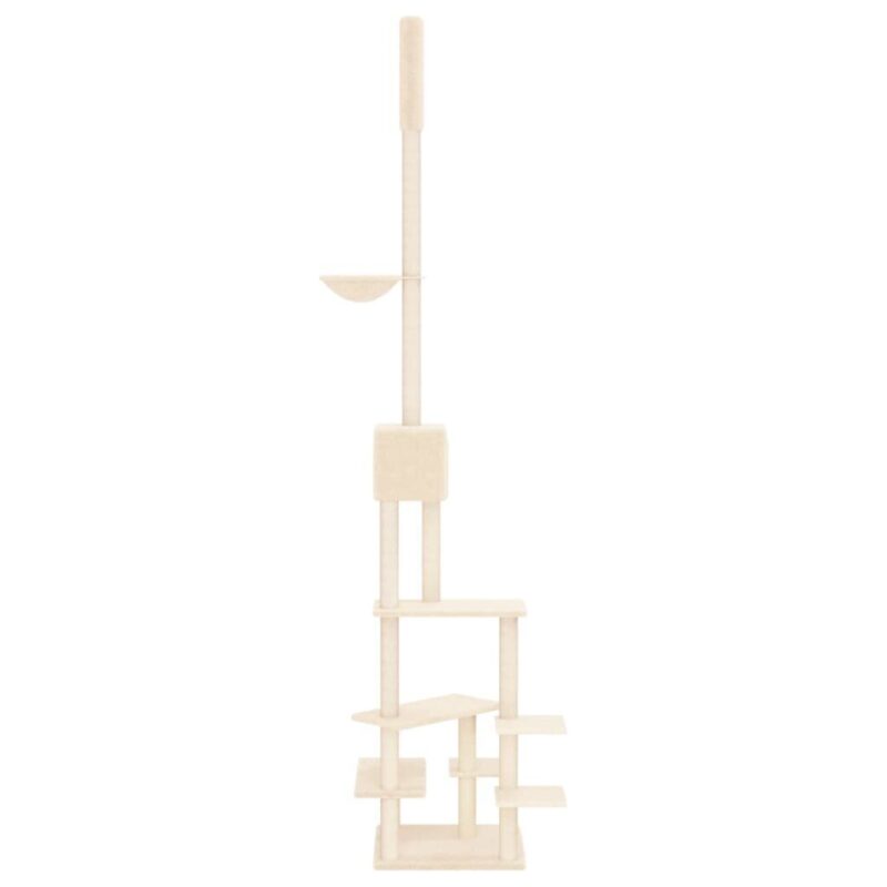 Draskyklė katėms iki lubų vidaXL, kreminės spalvos, 268.5–294.5 cm - Image 4