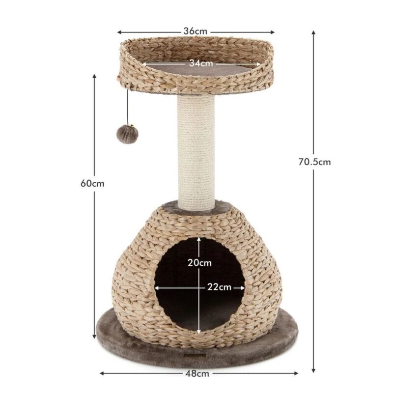 Draskyklė katėms su būdele ir lova Costway, 70 cm - Image 3
