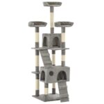 Draskyklė katėms 170cm su stovais iš sizalio pilka