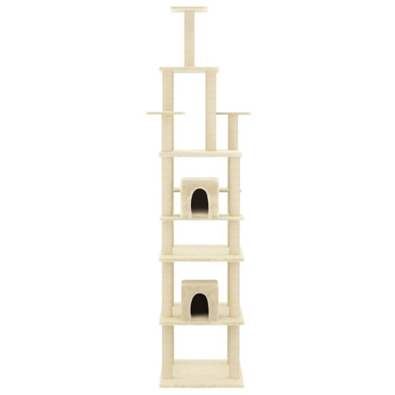 Draskyklė katėms su stovais iš sizalio, kreminės spalvos, 216cm - Image 4