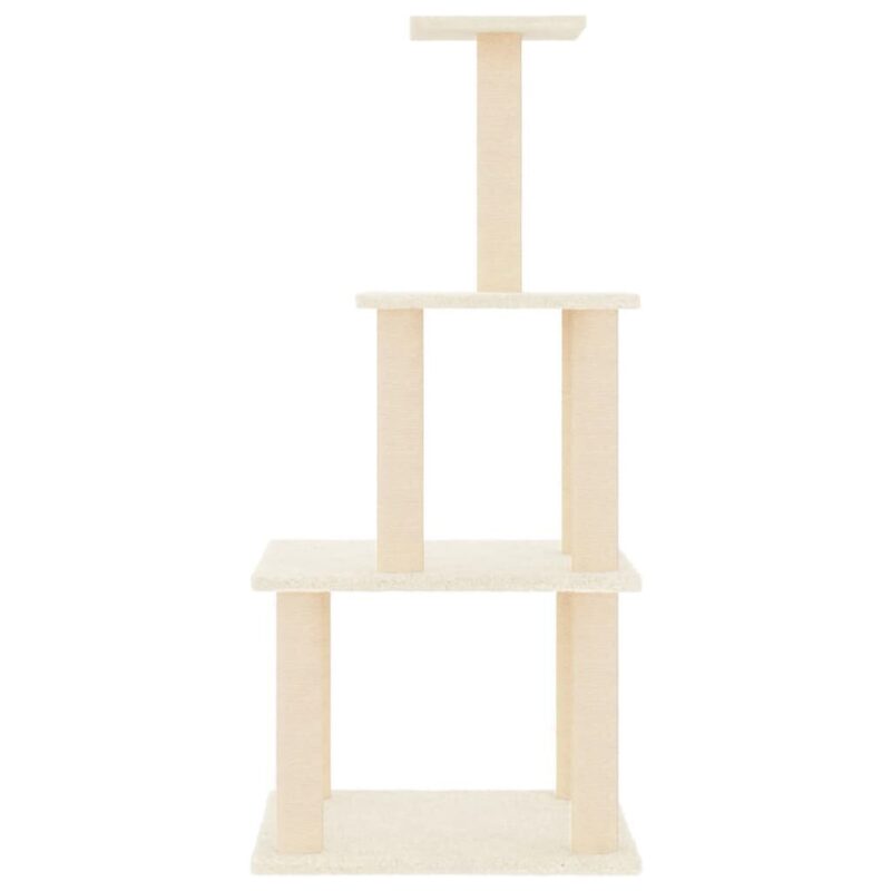 Draskyklė katėms su stovais iš sizalio vidaXL, smėlio splavos, 111cm - Image 3