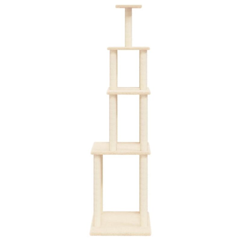 Draskyklė katėms su stovais iš sizalio vidaXL, smėlio splavos, 183cm - Image 4