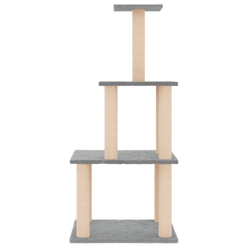 Draskyklė katėms su stovais iš sizalio vidaXL, šviesiai pilka, 111cm - Image 3