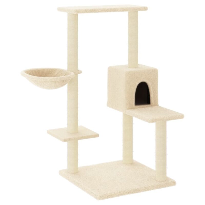 Draskyklė katėms su stovais vidaXL, smėlinė, 95cm