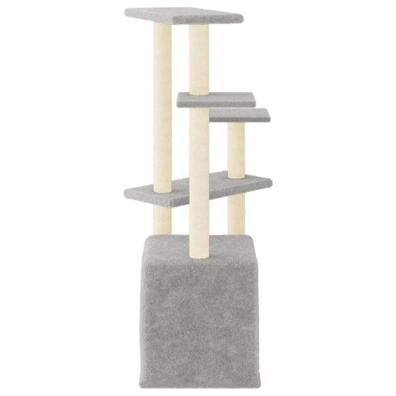 Draskyklė katėms su stovais vidaXL, šviesiai pilka, 107,5cm - Image 4