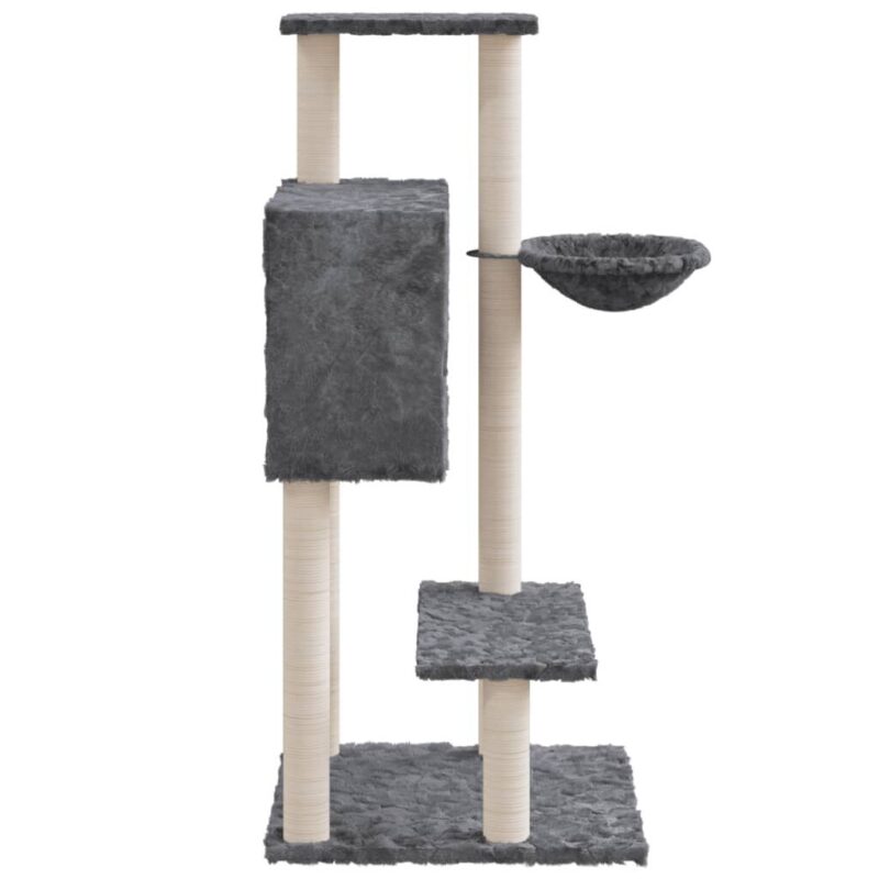 Draskyklė katėms su stovais vidaXL, tamsiai pilka, 108,5cm - Image 4