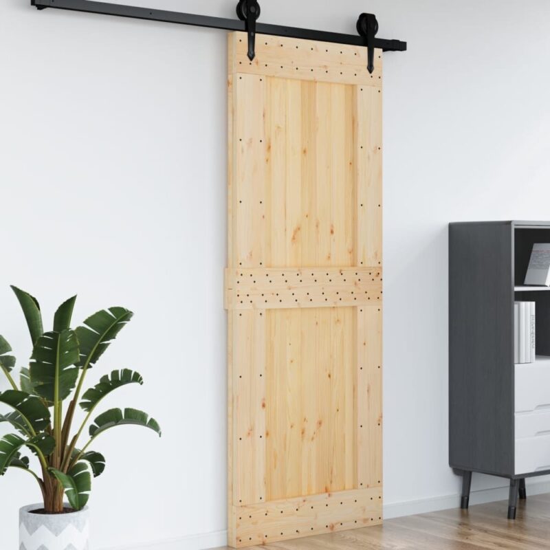 Universalios durys, 85x210cm, pušies medienos masyvas - Image 4