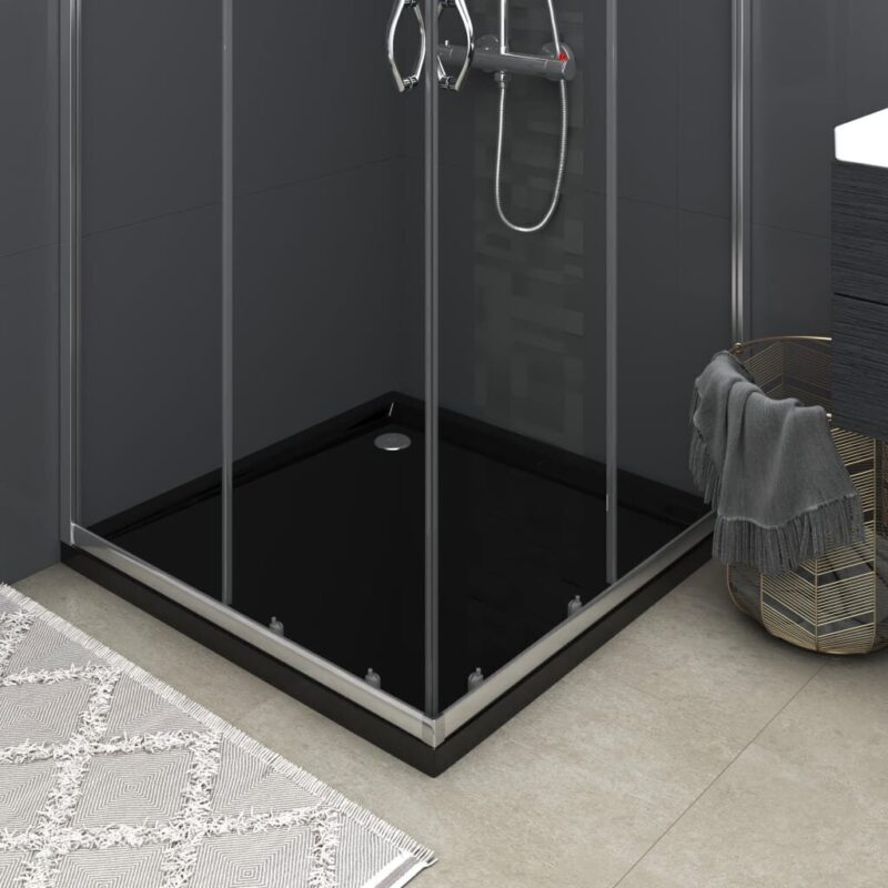 Juodas dušo padėklas 90x90 cm ABS  tvirtas ir patogus