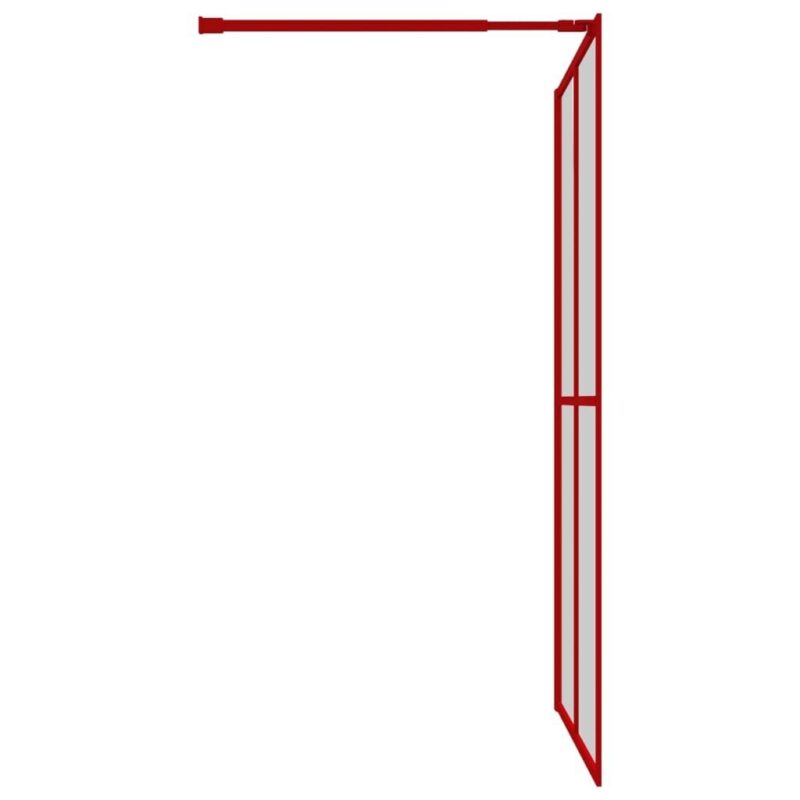 Dušo sienelė su skaidriu ESG stiklu, raudona, 140x195cm - Image 4