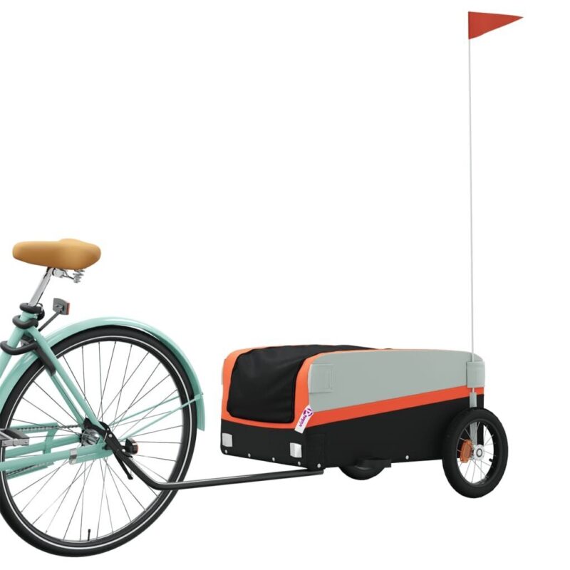 VidaXl dviračio priekaba juoda  tvirta ir talpi 30 kg
