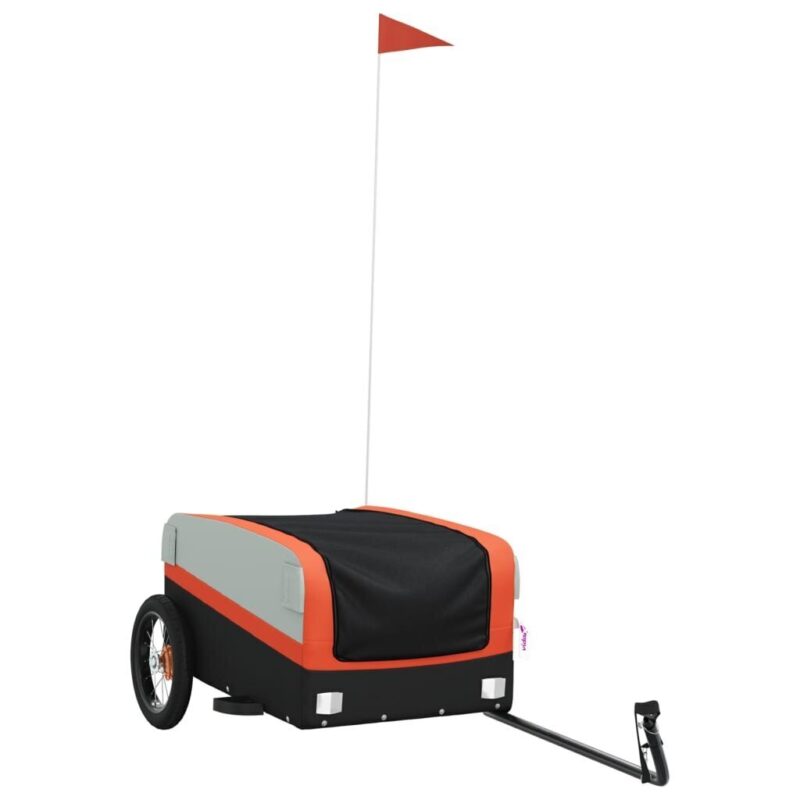 VidaXl dviračio priekaba juoda  tvirta ir talpi 30 kg