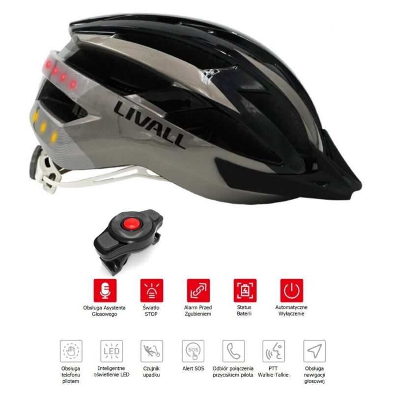 Livall MT1 Neo dviratininko šalmas MTB su Bluetooth ir LED šviesomis
