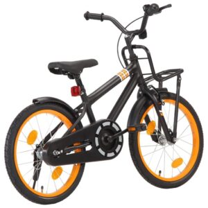 Dviratukas vaikams su priekine bagažine, juodas/oranžinis