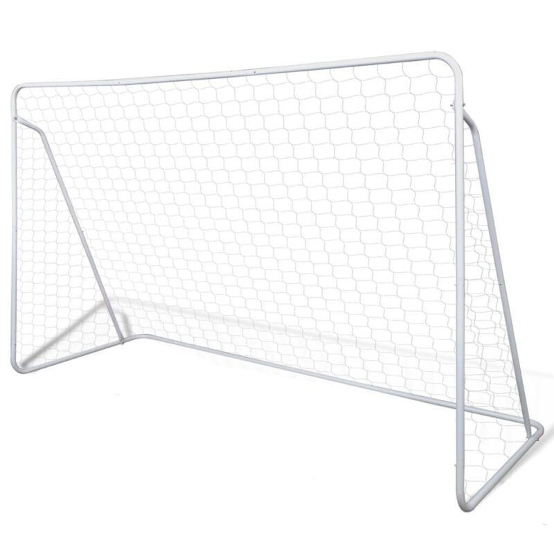 Futbolo vartai su tinklu, 240x90x150 cm, plienas, 2 vnt. - Image 2