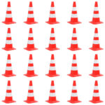 Įspėjamieji kūgiai 20 vnt 50 cm raudoni ir balti