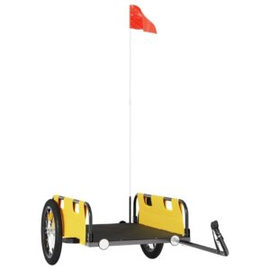 Krovininė dviračio priekaba vidaXL geltona tvirta ir talpi