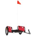 Krovininė dviračio priekaba vidaXL raudona  tvirta ir talpi