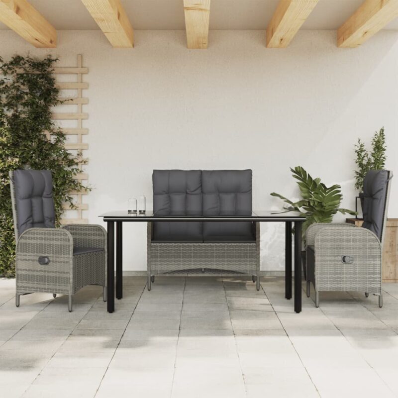 Lauko baldų komplektas vidaXL, pilkas - Image 2