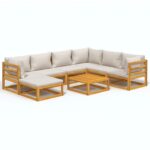 Lauko baldų komplektas vidaXL iš akacijos medienos rudas