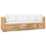 Lauko baldų komplektas vidaXL iš tikmedžio  patogus ir tvirtas