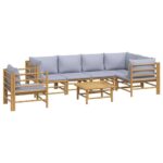 Lauko baldų komplektas vidaXL iš bambuko  patogus ir ilgaamžis